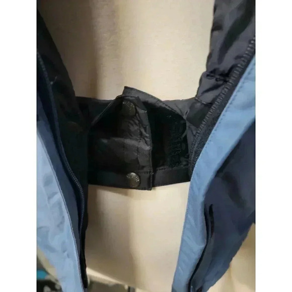 NORTH FACE WOMEN'S LARGE PARKA BLUE BLACK - Picture 2 of 9